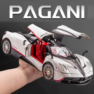 Large Size 1:18 Pagani Huayra Toy Model Car Diecast Alloy Sport Cars Sound Light Pull Back Shock Absorption Models Festival Gift 1