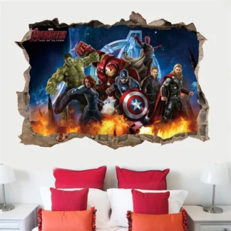 MINISO 3D Marvel Avengers Wall Stickers For Kids Rooms Living Room Bedroom Wall Decoration Boys Gifts uperheroes Movie Poster 1