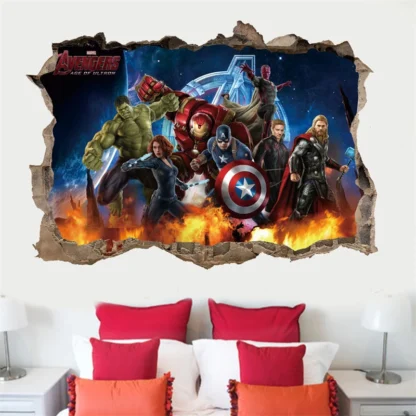 MINISO 3D Marvel Avengers Wall Stickers For Kids Rooms Living Room Bedroom Wall Decoration Boys Gifts uperheroes Movie Poster 1