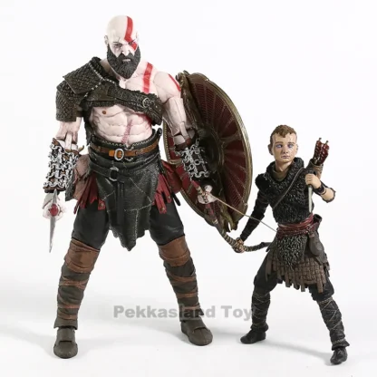 God of War figure toy Kratos & Atreus Ultimate KO's NECA Axe Shield Son Loki set PVC Action Figure Model Toy - Image 2