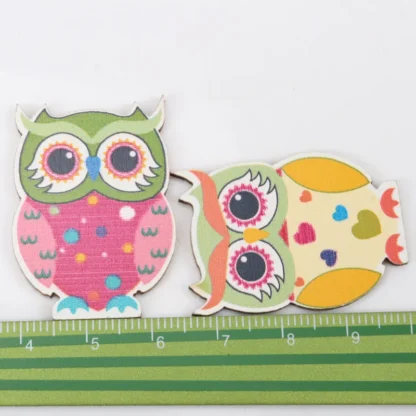 Cartoon Owl Pattern Diy Painting Wooden Handmade Accessories Decoration Children's educational crafts 26x35mm 20pcs - Image 6