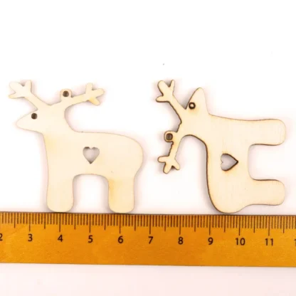 Christmas Deer Pattern Wooden Scrapbooking Collection Craft Handmade DIY Accessory Home Decoration 45-55mm 10pcs - Image 6