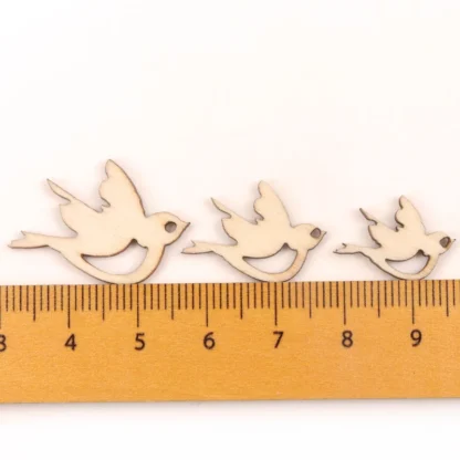 Handmade Crafts Wooden Slices Home Decoration Accessories Scrapbooks Painting DIY Mixed Bird Shape Garniture 10-20mm 50pcs - Image 3