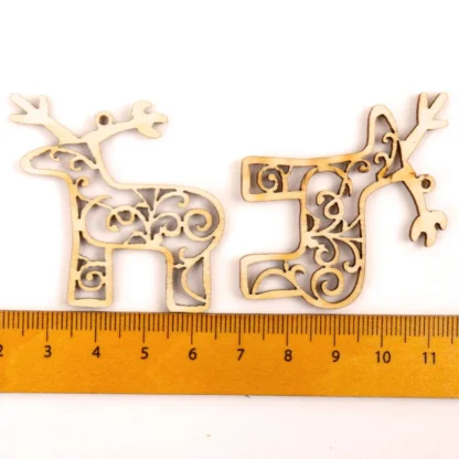 Christmas Deer Pattern Wooden Scrapbooking Collection Craft Handmade DIY Accessory Home Decoration 45-55mm 10pcs - Image 3