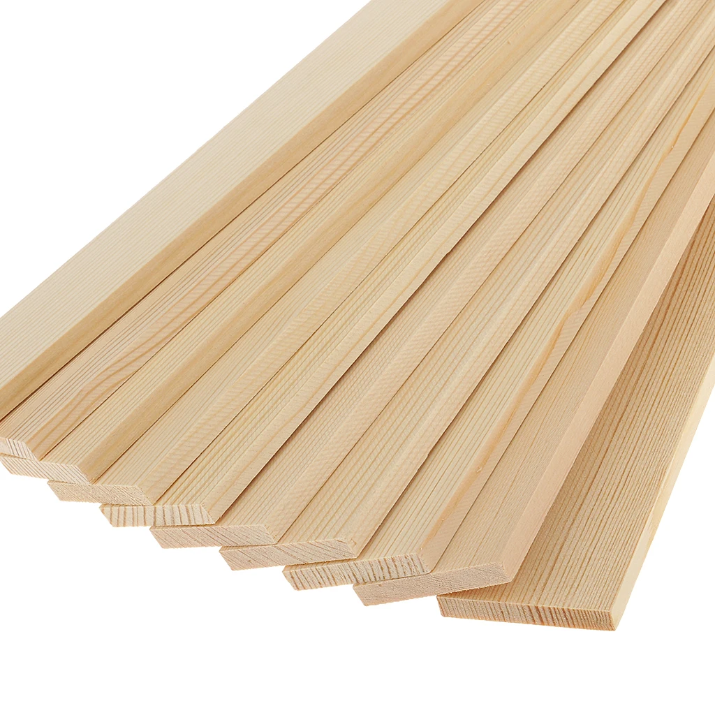 10 Pieces Blank Natural Pine Wood Rectangle Boards Panels Wooden Pieces For Art Crafts