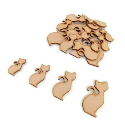 Cat Pet Animal MDF Craft Shapes Wooden Blank Gift Home Decoration Embellishments - Image 2