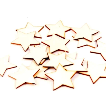 Natural Wood Star Pattern Wooden Scrapbooking Craft For Embellishments Handmade DIY Handicraft Home Decoration Accessory 10-30mm