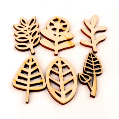 20Pcs Wooden Leaves Pattern Natural Scrapbooking Craft For Embellishments Handmade DIY Handicraft Home Decoration DIY 40mm - Image 3