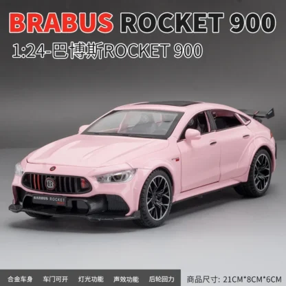 1:24 Mercedes-Benz BRABUS ROCKET 900 Street car version Alloy Metal Diecast Car Model Sound Light Car Collection Kids Gift Toys - Image 6