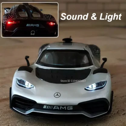 Scale 1:24 AMG ONE Sports Car Model Toy Modified Metal Diecast Free Wheeling Vehicles Simulation Sound & Light Gift for Children - Image 5