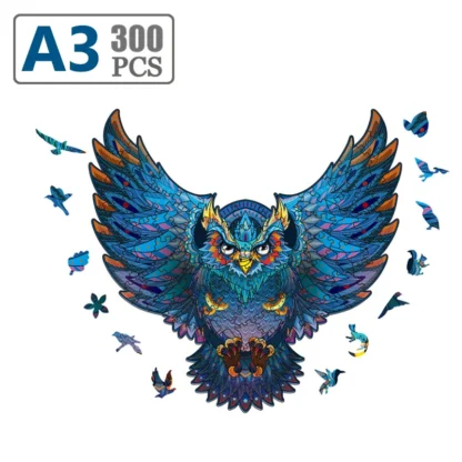 Colorful Owl Wooden Puzzle Personalized 3D Puzzle Adult Children's Gift Shape Board Set DIY Interactive Game Wooden Toys A25