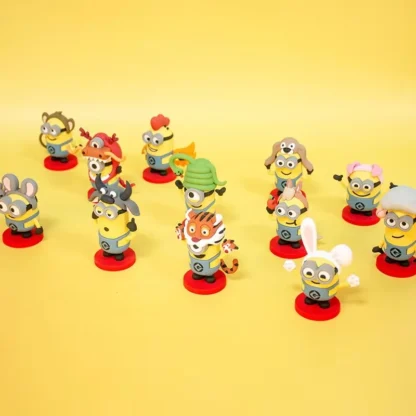 Minions 12 Zodiac Signs Figurines Anime Action Figures Desktop Car Ornaments Desk Decor Collectible Toys Mini Figures Kid Gift - Image 2