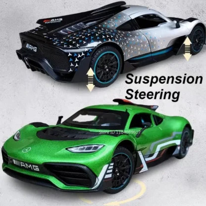 Scale 1:24 AMG ONE Sports Car Model Toy Modified Metal Diecast Free Wheeling Vehicles Simulation Sound & Light Gift for Children - Image 4