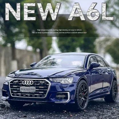 New 1:24 AUDI A6 Alloy Car Model Diecast & Toy Metal Vehicle Car Model High Simulation Sound Light Collection Childrens Toy Gift