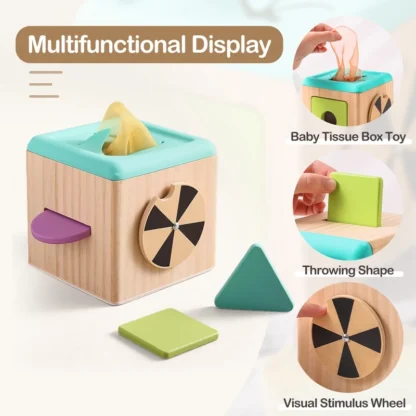 Montessori Toys Wooden Magic Tissue Box 0-3Years Baby Finger Exercise Busy Cube Sensory Toys Kid Educational Activity Game Gifts - Image 3