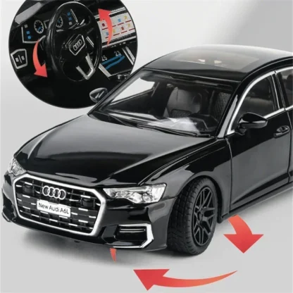 New 1:24 AUDI A6 Alloy Car Model Diecast & Toy Metal Vehicle Car Model High Simulation Sound Light Collection Childrens Toy Gift - Image 4