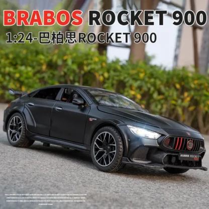 1:24 Mercedes-Benz BRABUS ROCKET 900 Street car version Alloy Metal Diecast Car Model Sound Light Car Collection Kids Gift Toys - Image 2