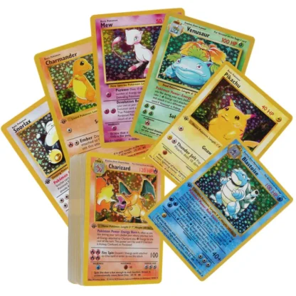 151Pcs 1996 1st Edition Pokemon Foil Flash Cards Pikachu Charizard Blastoise Venusaur Mewtwo Game Collection Cards