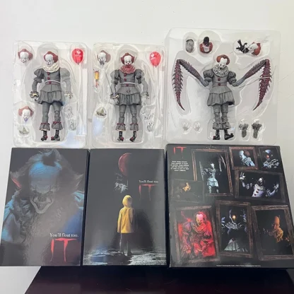 NECA Pennywise Joker Action Figure Toy Doll Horror Halloween Christmas Gift 18cm Bookshelf Ornament 2