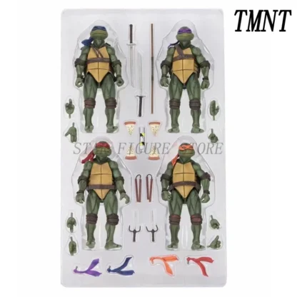 18cm NECA Ninja Turtle Action Figure Raph Leonardo Donatello Figurine PVC Doll 1990 Film Collection Movable Model Toys for Gifts 2