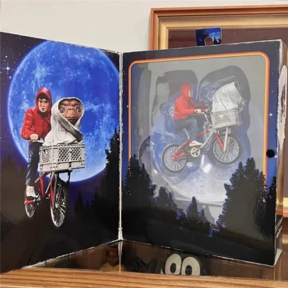 Neca E.T. The Extra-Terrestrial 40th Anniversary E.T. & Elliott With Bicycle Ver Anime Action Figure Model Birthday Gift Toy 4