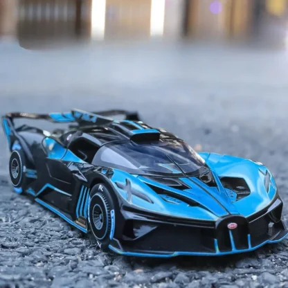 Spray 1/24 Bugatti Bolide Supercar Alloy Model Sound Light Diecast Toy Vehicle Boy Car Toy Gift Collectable Miniature Home Decor - Image 2