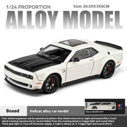 1:24 Dodge Challenger SRT Hellcat Redeye Super Muscle Car Alloy Metal Diecast Car Model Collecting Hobby Decorative Gift Friend - Image 6