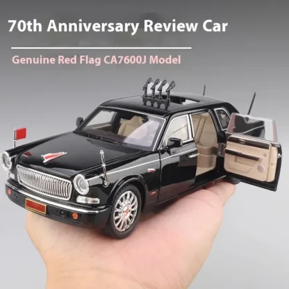 Simulation 1:24 HONGQI L5 Alloy Limousine Luxy Car Diecast Model 70th Anniversary Parade Car Collect Hobby Model Ornaments Gift - Image 5