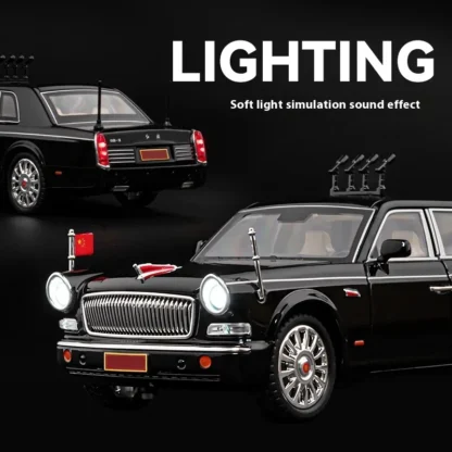 Simulation 1:24 HONGQI L5 Alloy Limousine Luxy Car Diecast Model 70th Anniversary Parade Car Collect Hobby Model Ornaments Gift - Image 3