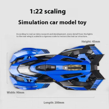 1:24 Lambo V12 GT Metal Vehicle Alloy Sport Car Diecast Car Model Sound And Light Toy Computer Desktop Ornament Collection Gift - Image 2