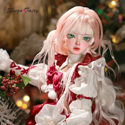 ShugaFairy Delia 1/4 Bjd Dolls Fullset Original Face Snowflake Makeup Winter Christmas Style Snow Elf Cake Dress Resin Dolls