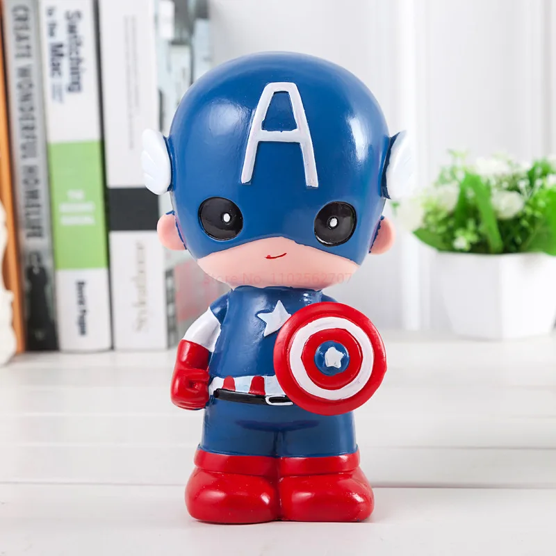 Cute Marvel Figures Anime Spiderman Iron Man America Captain America Hulk Avengers Originality Piggy Bank Kid Figure Doll Gift