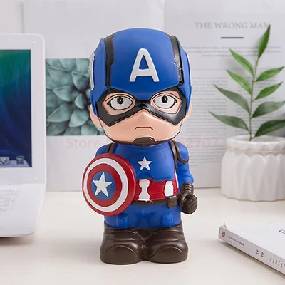 Cute Marvel Figures Anime Spiderman Iron Man America Captain America Hulk Avengers Originality Piggy Bank Kid Figure Doll Gift