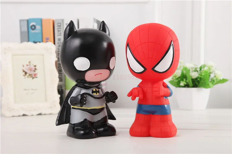 Cute Marvel Figures Anime Spiderman Iron Man America Captain America Hulk Avengers Originality Piggy Bank Kid Figure Doll Gift