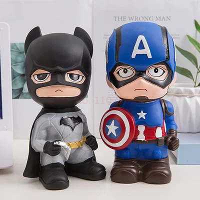 Cute Marvel Figures Anime Spiderman Iron Man America Captain America Hulk Avengers Originality Piggy Bank Kid Figure Doll Gift