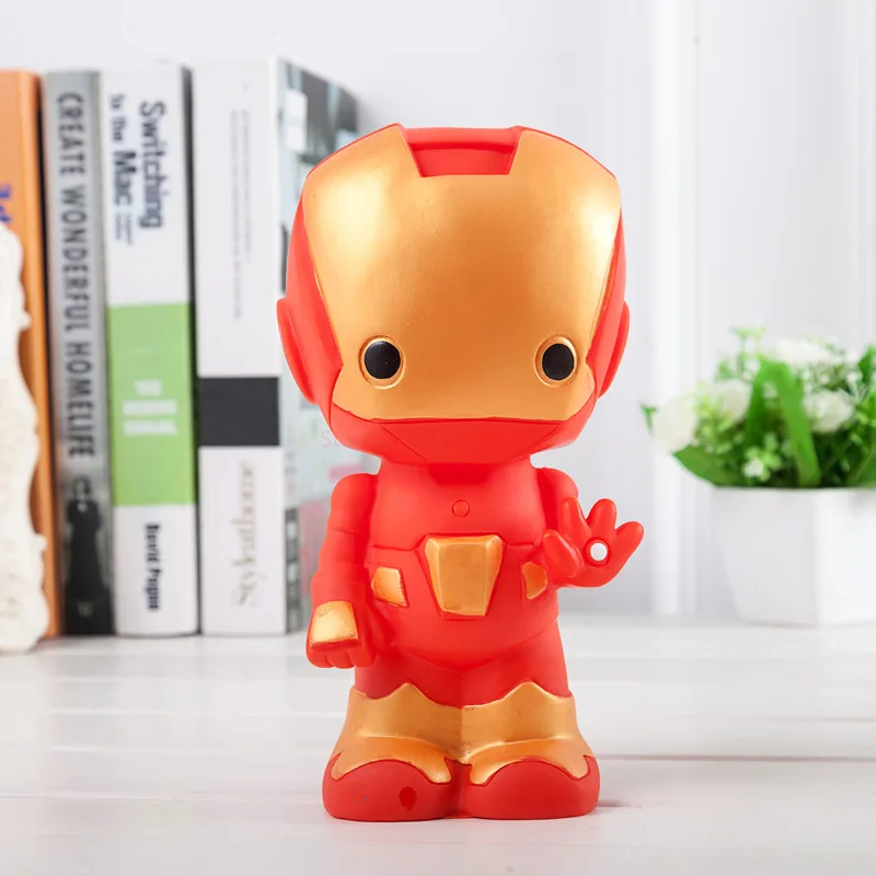 Cute Marvel Figures Anime Spiderman Iron Man America Captain America Hulk Avengers Originality Piggy Bank Kid Figure Doll Gift