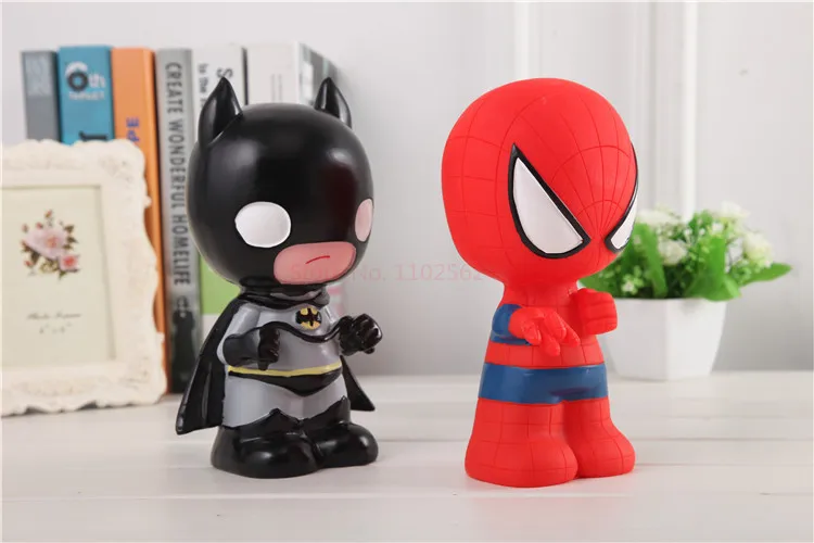 Cute Marvel Figures Anime Spiderman Iron Man America Captain America Hulk Avengers Originality Piggy Bank Kid Figure Doll Gift