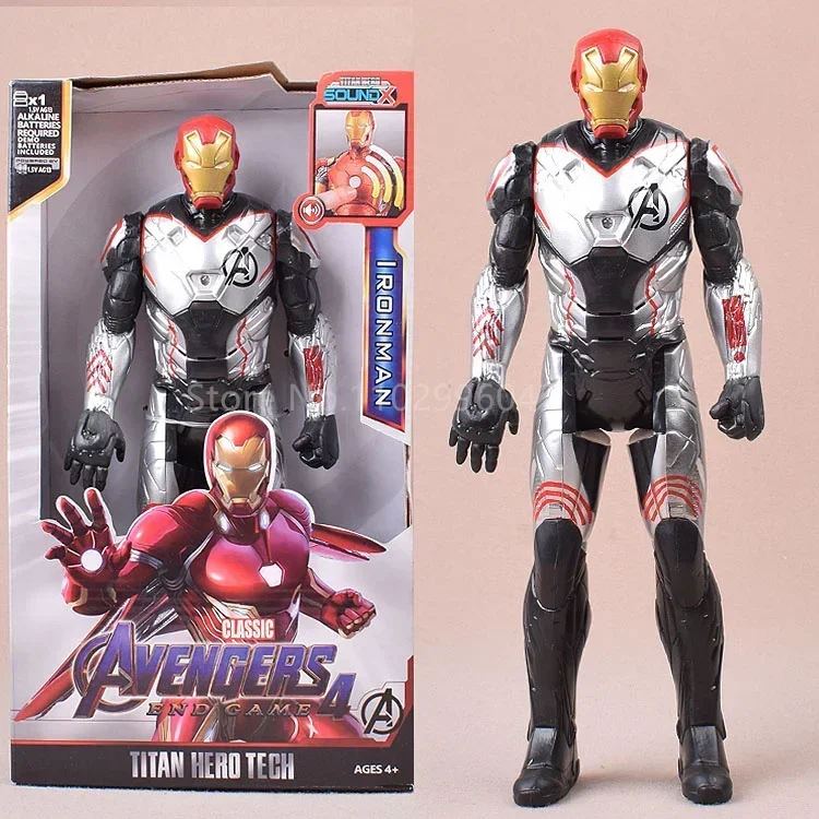 30cm Marvel Figure Avengers Endgame Captain Justice Sound Led Light Super Hero Dolls Toys Pvc Action Figure Model Toy Kids Gift