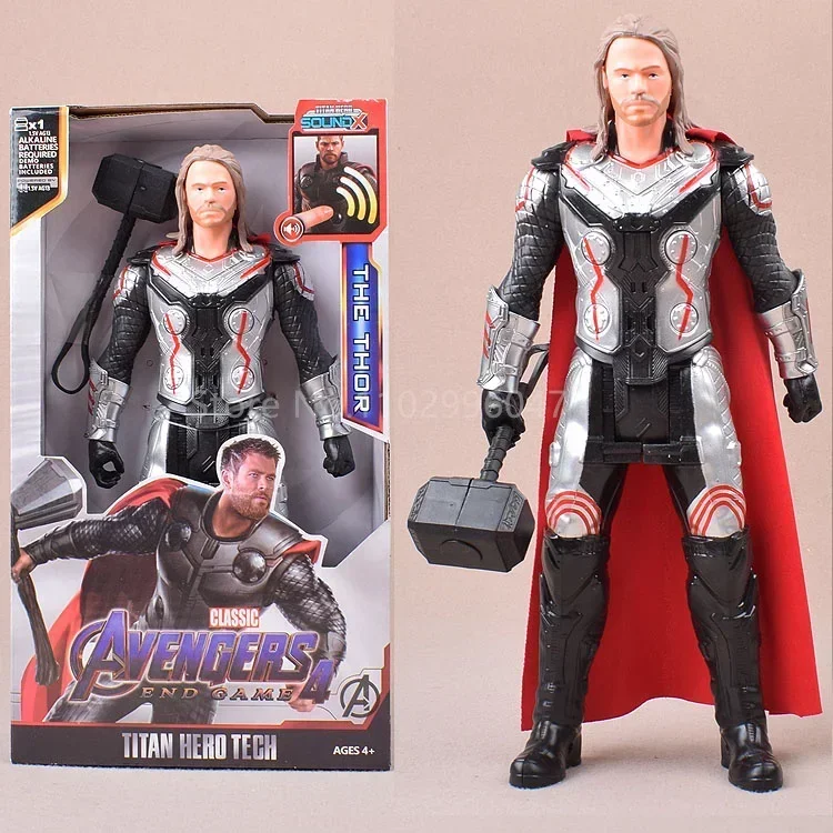 30cm Marvel Figure Avengers Endgame Captain Justice Sound Led Light Super Hero Dolls Toys Pvc Action Figure Model Toy Kids Gift