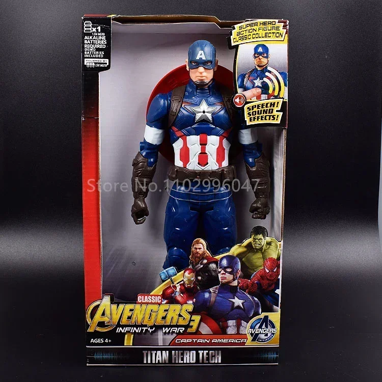 30cm Marvel Figure Avengers Endgame Captain Justice Sound Led Light Super Hero Dolls Toys Pvc Action Figure Model Toy Kids Gift