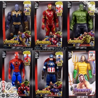 30cm Marvel Figure Avengers Endgame Captain Justice Sound Led Light Super Hero Dolls Toys Pvc Action Figure Model Toy Kids Gift