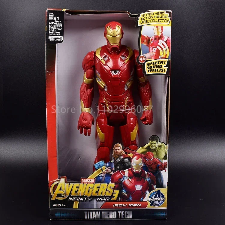 30cm Marvel Figure Avengers Endgame Captain Justice Sound Led Light Super Hero Dolls Toys Pvc Action Figure Model Toy Kids Gift