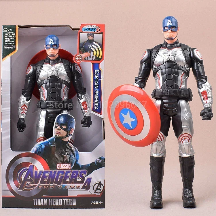 30cm Marvel Figure Avengers Endgame Captain Justice Sound Led Light Super Hero Dolls Toys Pvc Action Figure Model Toy Kids Gift