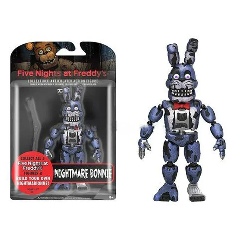 14CM FNAF Figures Nightmare Freddy Bonnie Foxy Chica Action Figure Movable Blacklight Freddy Frostbe PVC Model Collection Toys