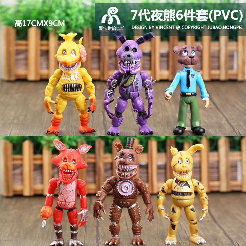 FNAF Figures Freddy Bonnie Foxy Fazbear Fnaf Bonnie Bear Action Figure PVC Collection Nightmare Fredbear Balloon Dolls Model Toy