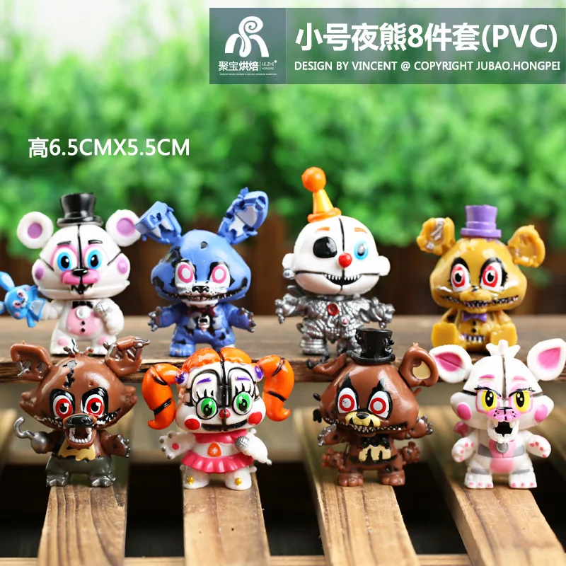 FNAF Figures Freddy Bonnie Foxy Fazbear Fnaf Bonnie Bear Action Figure PVC Collection Nightmare Fredbear Balloon Dolls Model Toy