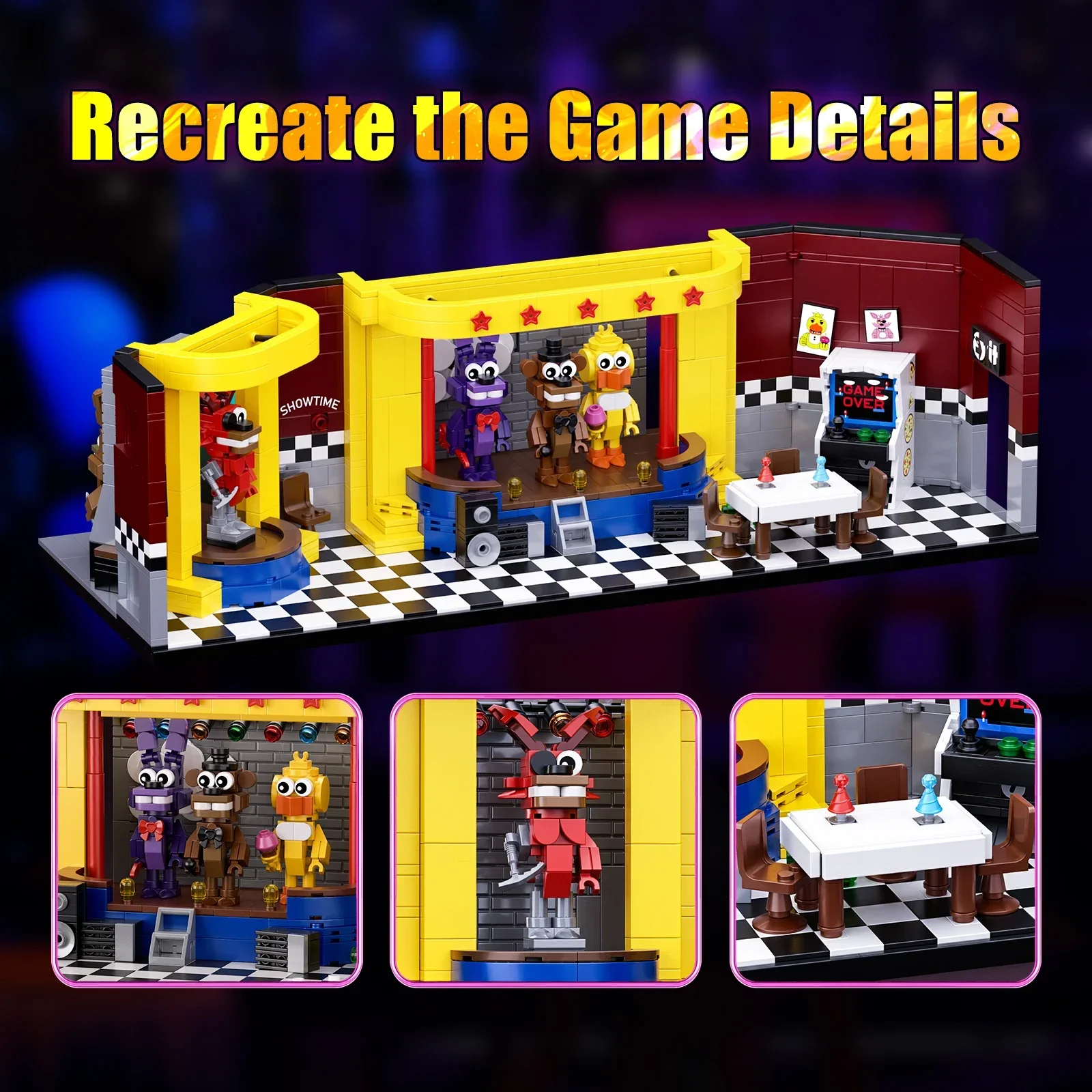 NEW Horror Nights Game Freddyed Stage Ideas Movie Figures Building Blocks Set,Game Fans Children Christmas Gifts