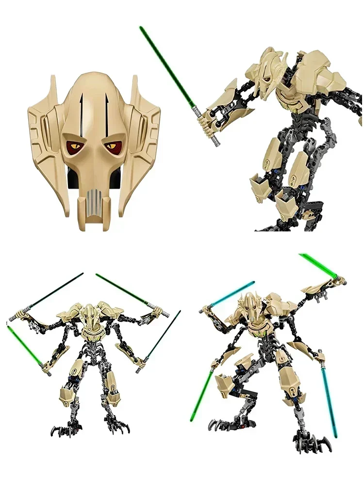 Hot STARS WARS Action Figure General Robot Anime Figure Grievous With Lightsaber Hilt Combat Weapon Model Toy Birthday Gifts