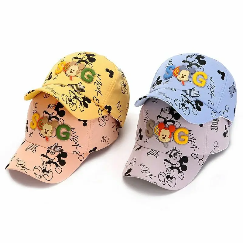 Disney Mickey 2025 New Kids Hat Cartoon Fashion Boys Sun Hat Luxury Brand High Quality Adjustable Outdoor Kids Baseball Cap