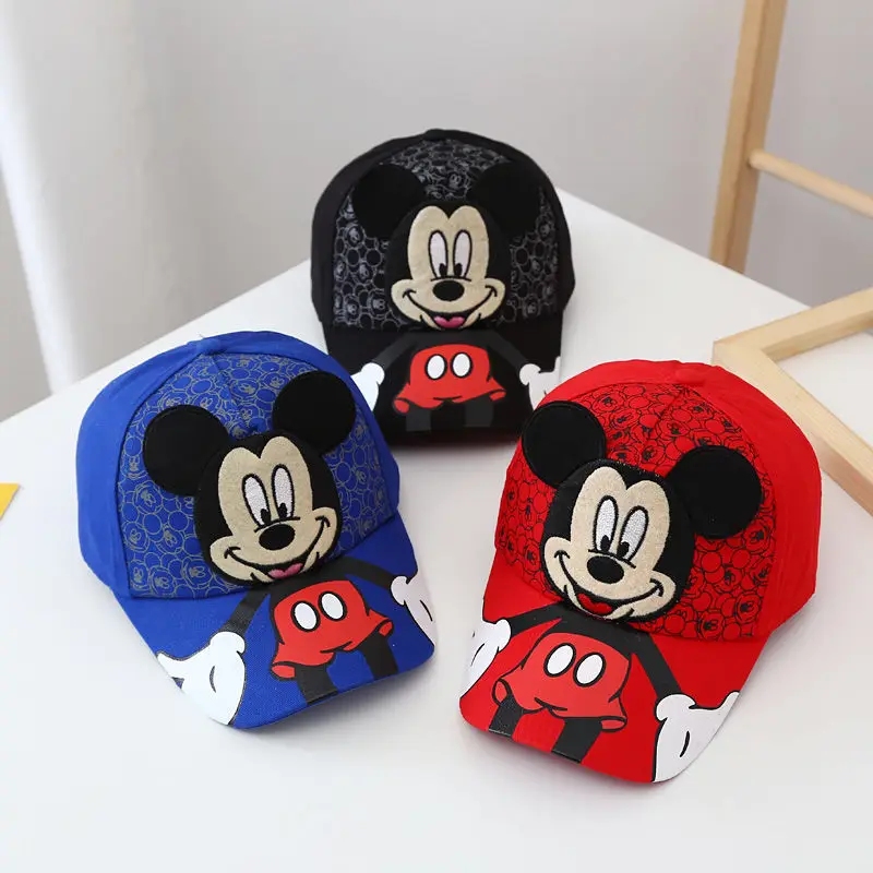 Disney Mickey 2024 New Children's Hat Luxury Brand Fashion Trend Boys Sun Hat Cartoon Adjustable Boys and Girls Baseball Caps